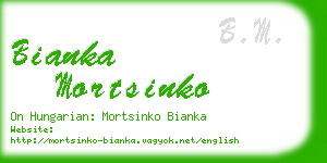 bianka mortsinko business card